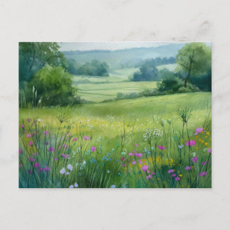 Postal Escena de naturaleza del campo de flores