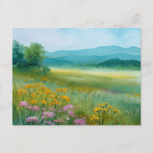 Postal Escena de naturaleza del campo de flores