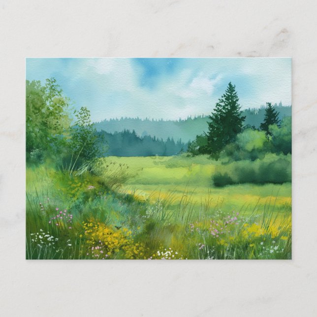 Postal Escena de naturaleza forestal (Anverso)