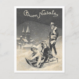 Postal Escena de Navidades italianos de Buon Natale Vinta