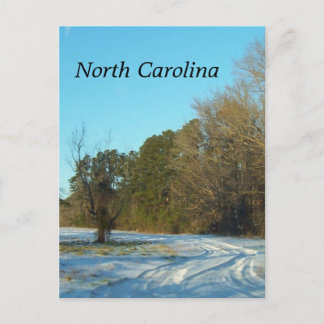 Postal Escena de nieve en invierno en Carolina del Norte