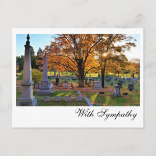 Postal Escena de otoño en cementerio / Arce azucarero / S