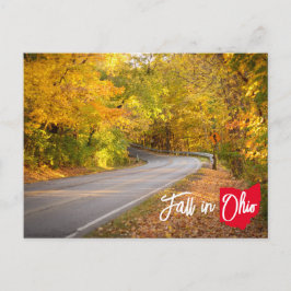 Postal Escena de otoño en Ohio Camino sinuoso Follaje de
