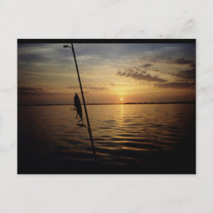 Postal Escena De Pesca Del Amanecer