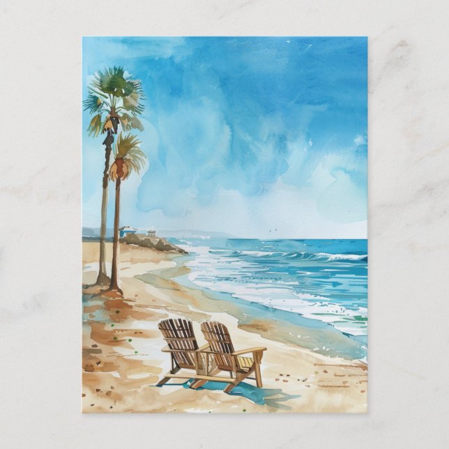 Postal Escena de playa (Anverso)
