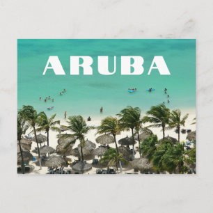 Postal Escena de playa de la isla caribeña de Aruba