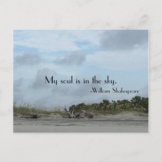Postal Escena de playa de Shakespeare Quote (Anverso)