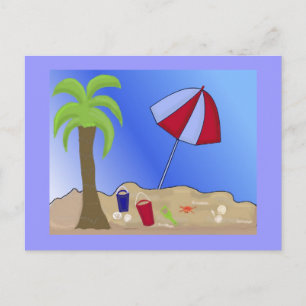 Postal Escena de playa de vacaciones