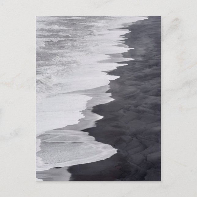 Postal Escena de playa en blanco y negro (Anverso)