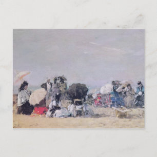 Postal Escena de playa, Trouville, 1873