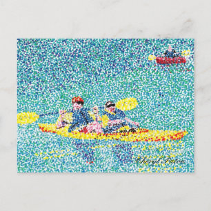 Postal Escena de Pointillism kayak, de Cheryl Paton, post
