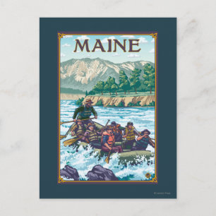 Postal Escena de Rafting de Maine River