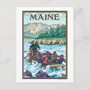 Postal Escena de Rafting de Maine River