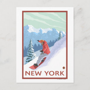 Postal Escena de Snowboard en Nueva York