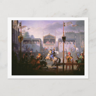 Postal Escena de un Torneo en el Siglo XIV, 1