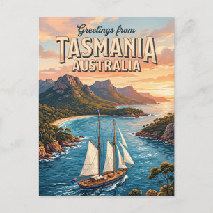 Postal Escena de vela en el río Derwent Australia