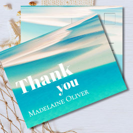 Postal Escena de verano en la playa del océano  Azul Grac