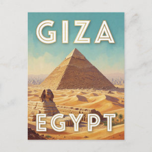 Postal Escena de viaje a la Gran Pirámide de Giza Egipto