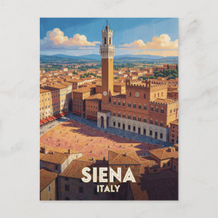 Postal Escena de viaje a Siena Italia Piazza 🏛️
