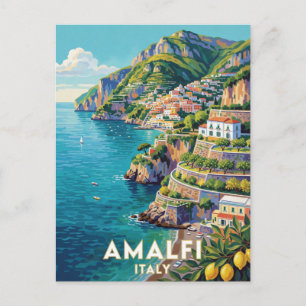 Postal Escena de viaje costero Amalfi Italia 🍋