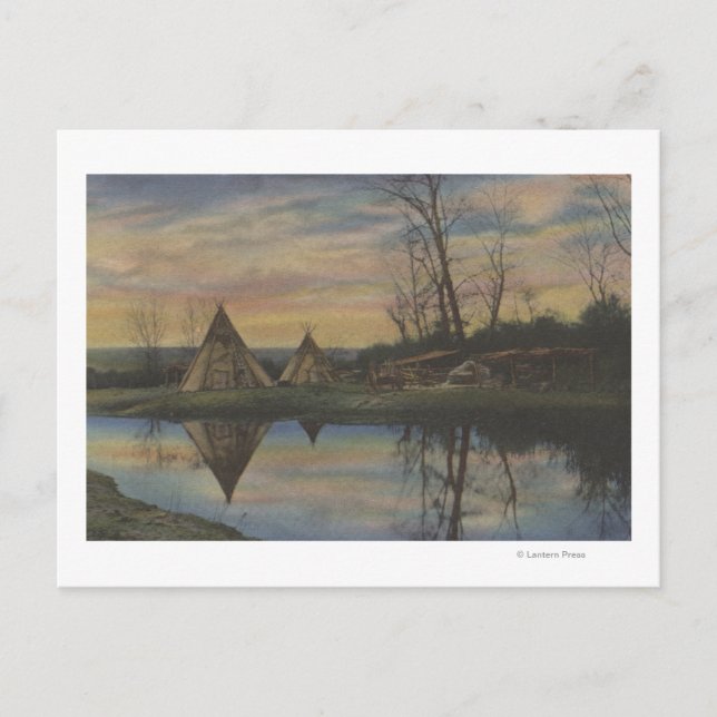 Postal Escena del amanecer en el noroeste de India (Anverso)