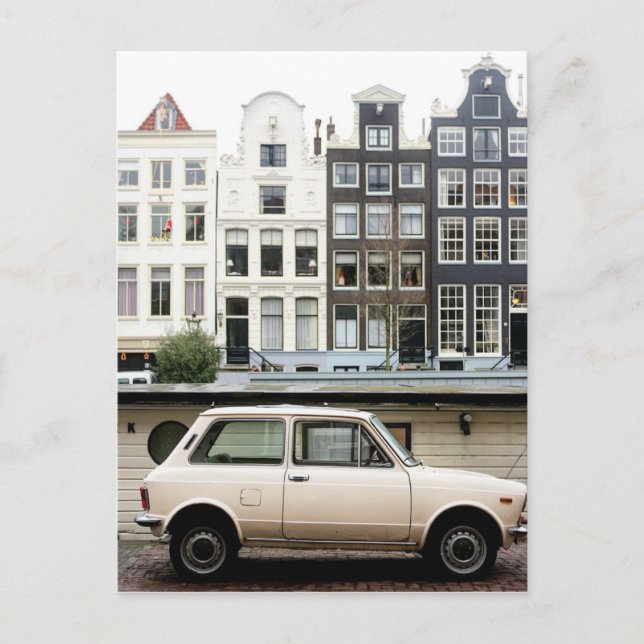 Postal Escena del canal de invierno de Amsterdam (Anverso)