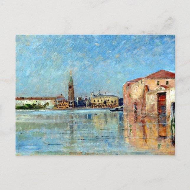 Postal Escena del Canal Veneciano del Palacio de Carl Skå (Anverso)