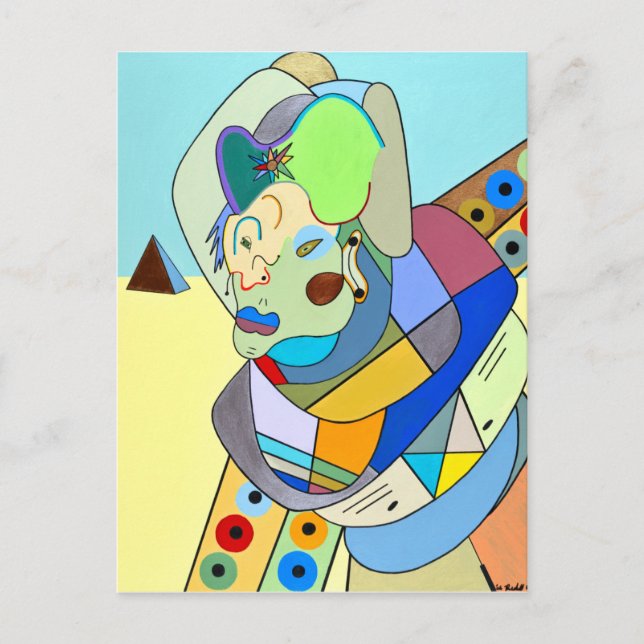 Postal "Escena del desierto" por Ruchell Alexander (Anverso)