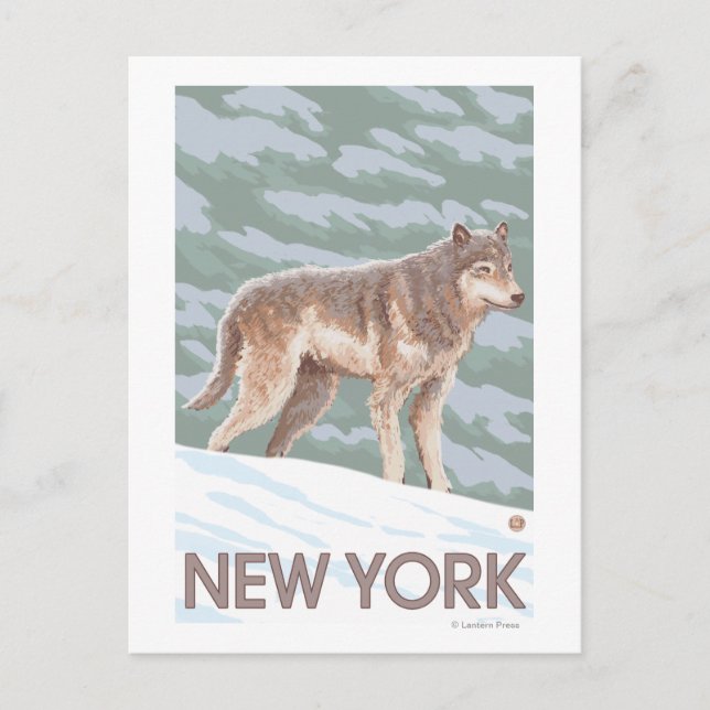Postal Escena del lobo de Nueva York (Anverso)