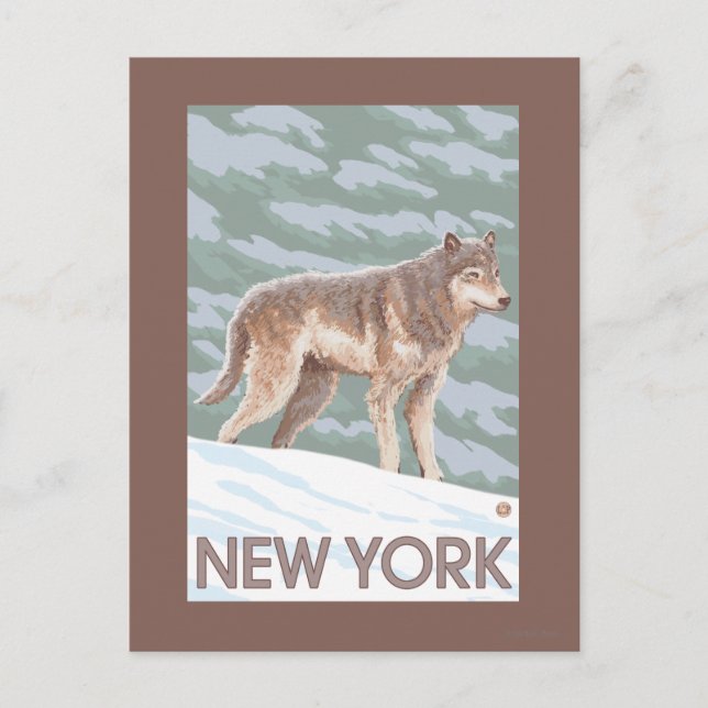 Postal Escena del lobo de Nueva York (Anverso)