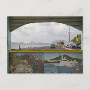 Postal Escena del Mar de la Tierra del Caribe