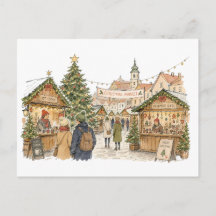 Escena del mercado de Navidad para amantes de las