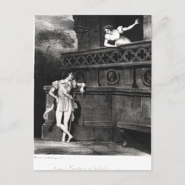 Postal Escena del Tercer acto de 'Romeo y Julieta' (Anverso)