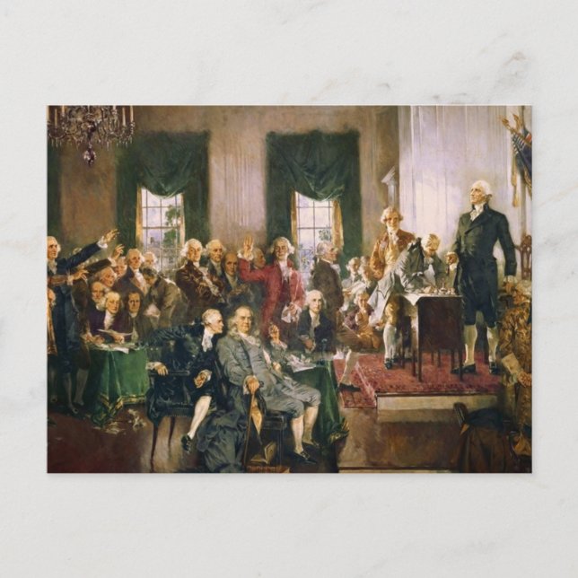 Postal Escena en la firma de la Constitución (Anverso)
