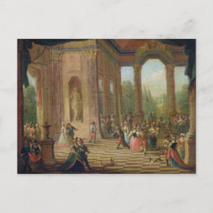 Postal Escena en una bola con máscara