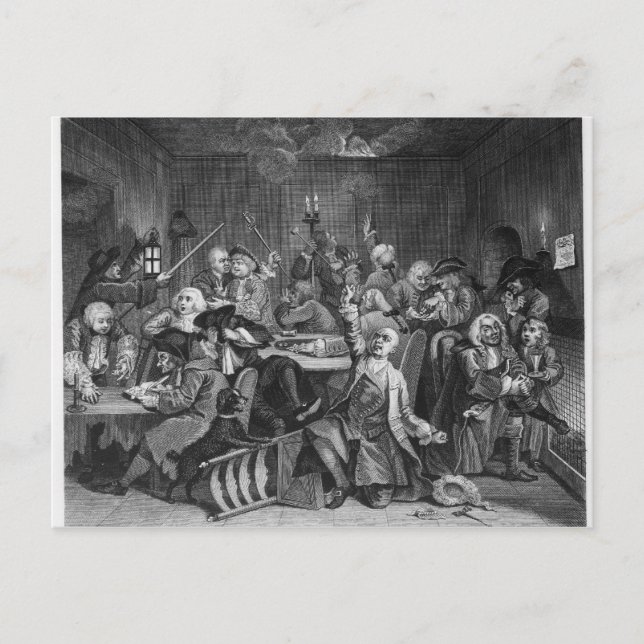 Postal Escena en una casa de juegos (Anverso)