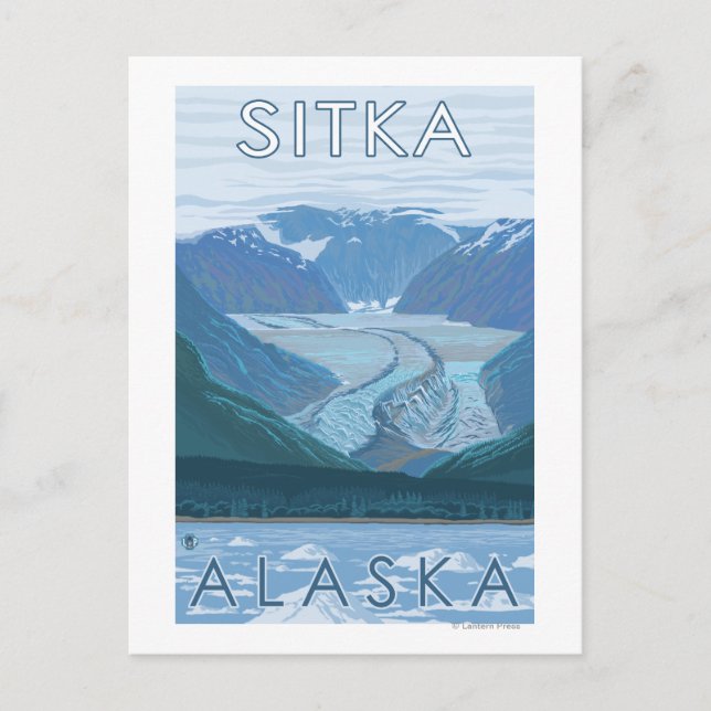 Postal Escena glaciar - Sitka, Alaska (Anverso)