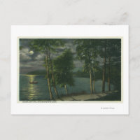 Escena iluminada por la luna en el lago