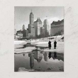 Postal Escena invernal en Central Park, 1933