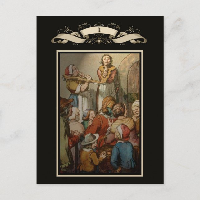 Postal Escena medieval (Anverso)