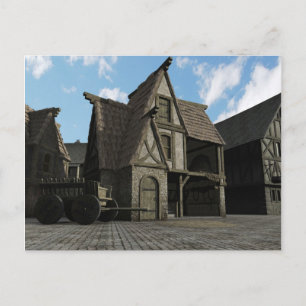 Postal Escena medieval de la calle - 3