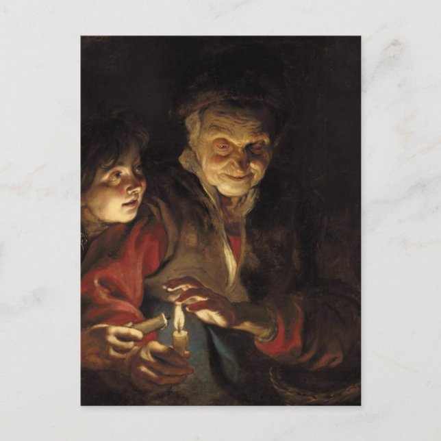 Postal Escena nocturna (Anverso)