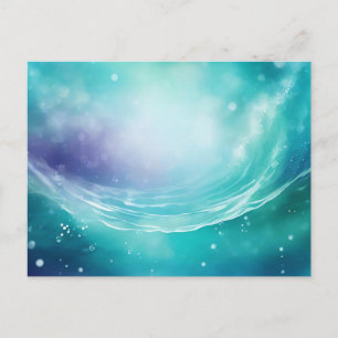 Postal Escena oceánica con acuarela giratoria