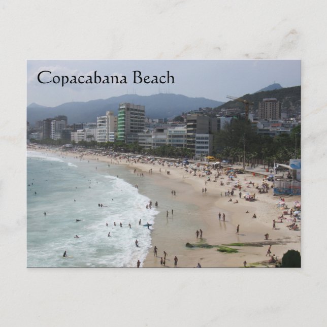 Postal escena playa de copacabana (Anverso)