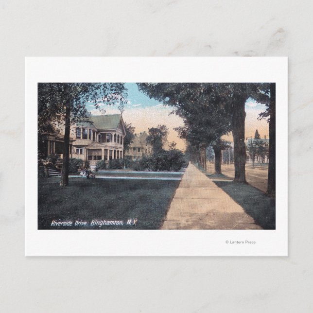 Postal Escena residencial en Riverside Drive (Anverso)
