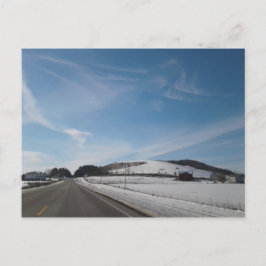 Postal Escena rural de invierno con colinas en Ohio