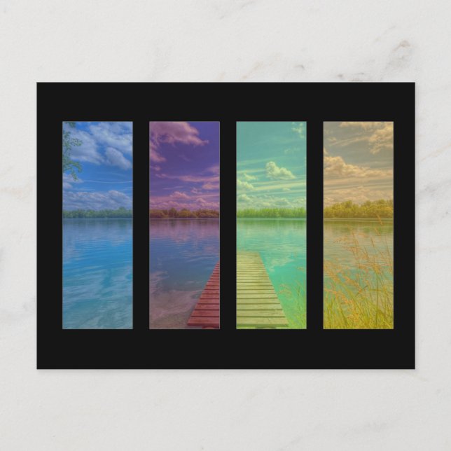 Postal Escena tranquila de un lago con un paisaje de muel (Anverso)