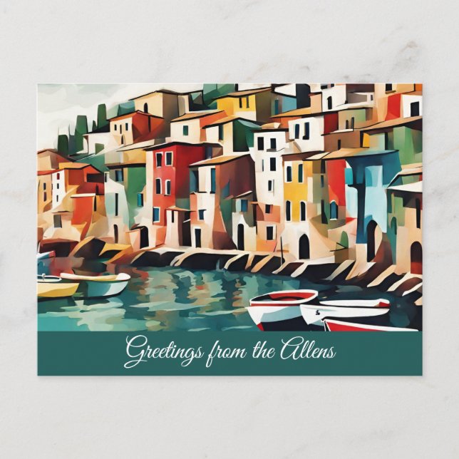 Postal Escenaria Italia Negrita Personalizado colorida Co (Anverso)