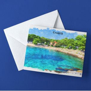 Postal Escenario clásico de la costa de Adria en Croacia