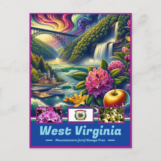 Postal Escenario de belleza salvaje de Virginia Occidenta (Anverso)